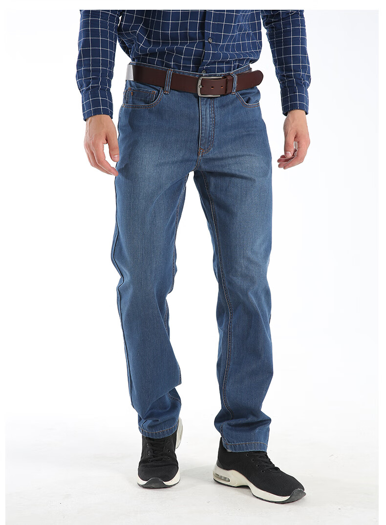 威鹏秋季中腰小脚牛仔裤男士合体休闲百搭透气大码时尚长裤833037裤长