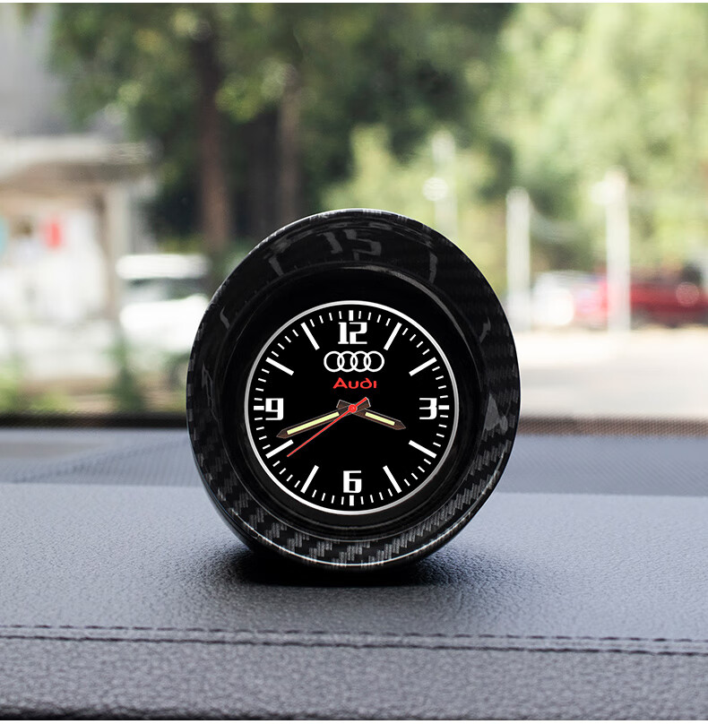 车载时钟夜光汽车电子表汽车表钟中控车载电子钟车载表大众碳纤车载