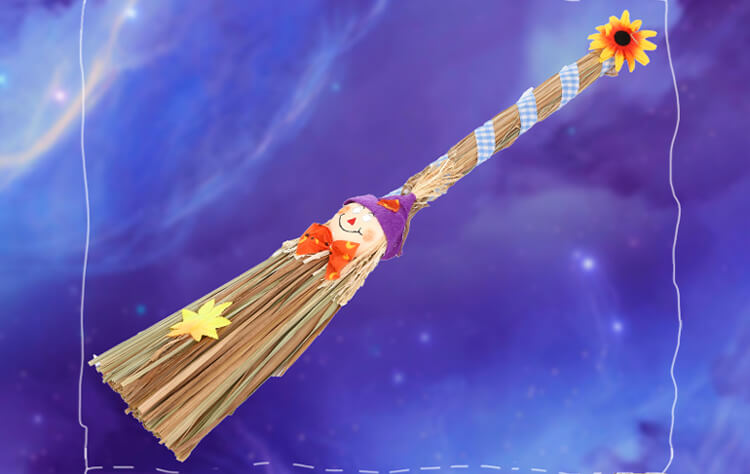 万圣节cos道具成人儿童卡通巫婆扫把女巫哈利伯特飞天魔法扫帚 金丝杆