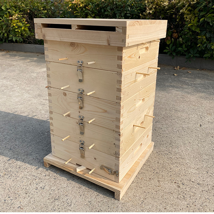 新款蜜蜂箱煮蜡5层方格子箱 中蜂箱全套内径27.