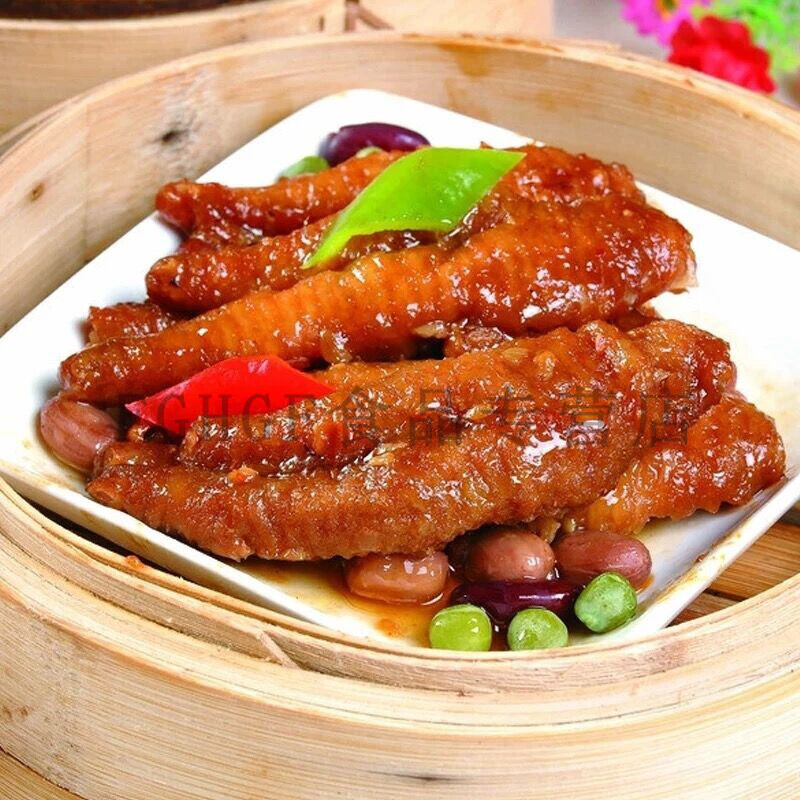 5折 港式豉汁蒸凤爪 2斤 1000g 虎皮鸡爪 广式早茶点心速冻半成品节日