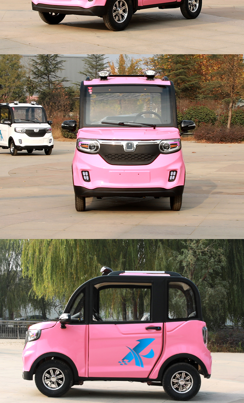 四轮电动车新款四轮电动车小型家用低速成人代步车接送孩子女士全封闭