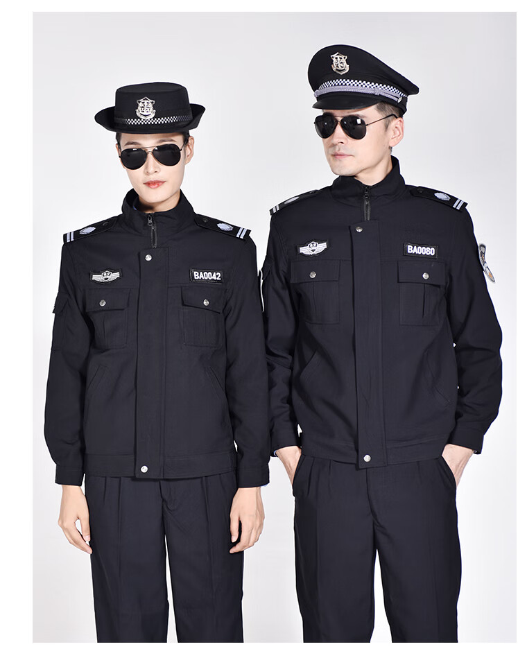 吉普高端进口 新式保安工作服套装夹克春秋执勤服长袖外套冬季加厚