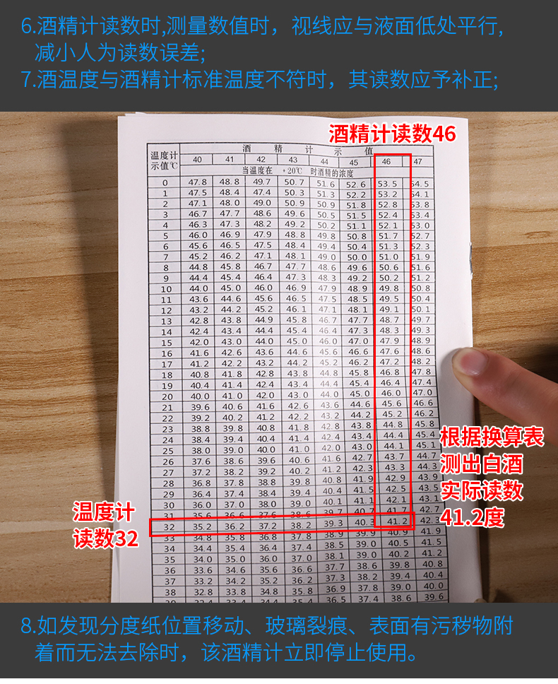 酒精计度仪酿酒用酒精计白酒度数酒精度酒度计测量仪测试仪酒精酒度表