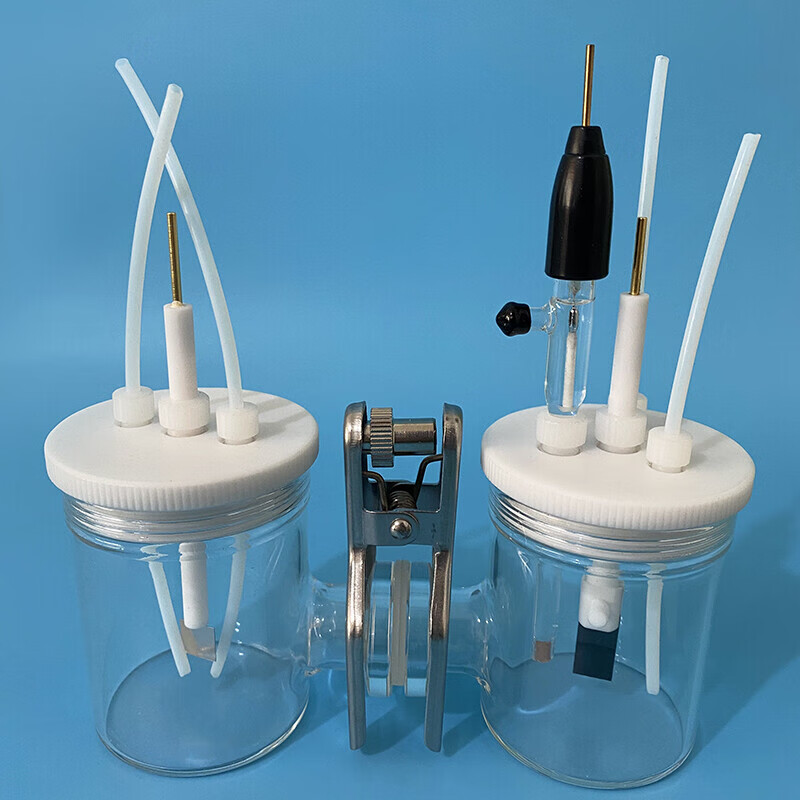 定制h型可换离子膜电解池 实验密封电解槽 微生物两室反应器 配套φ