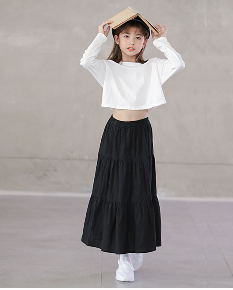 迪士尼disney女童春装半身裙中长款儿童裙子中大童长裙公主裙夏款