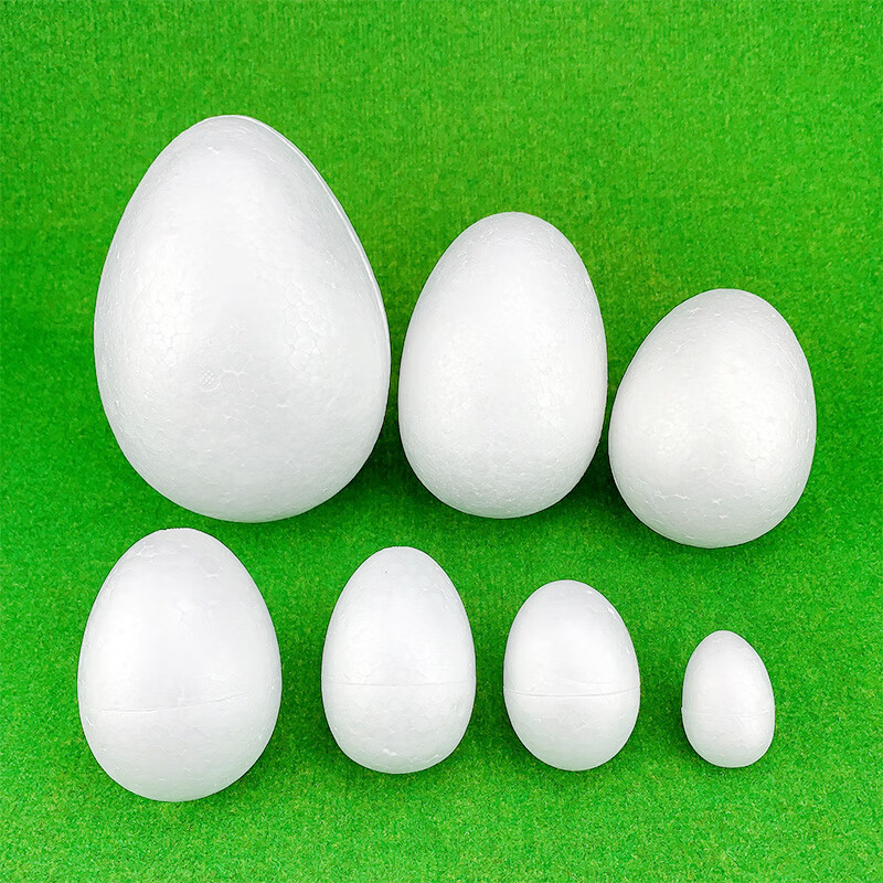 泡沫蛋形实心手绘蛋复活节彩绘涂鸦手工绘画保丽龙泡沫球圆球鸡蛋直径