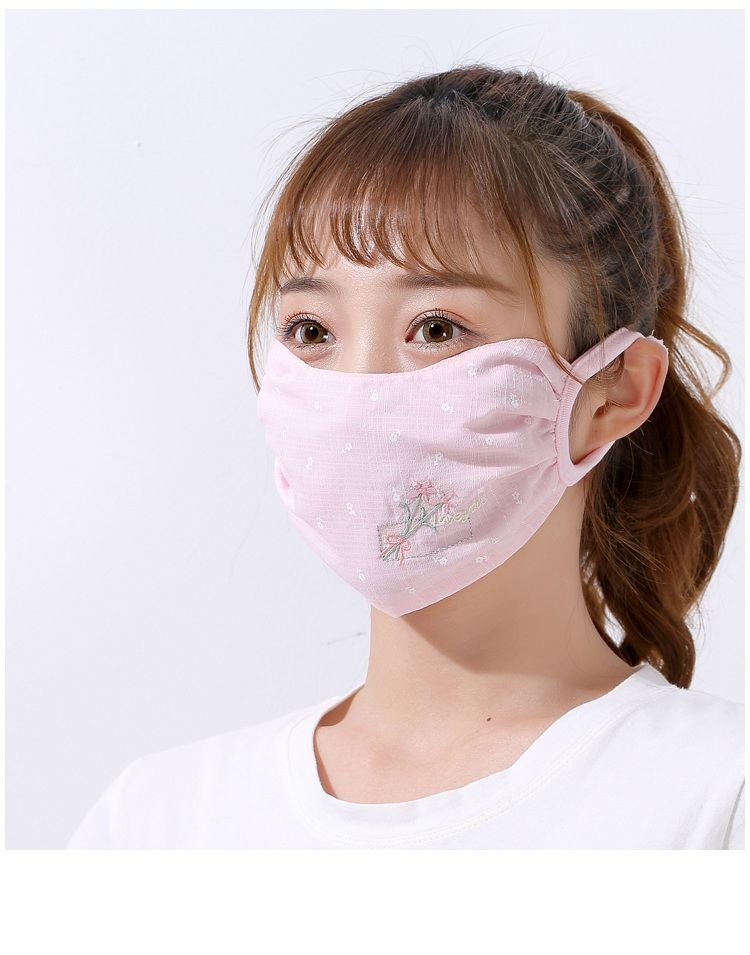 萱口罩棉布可水洗防晒口罩女夏季薄款防尘透气春季棉布可水洗夏天口罩