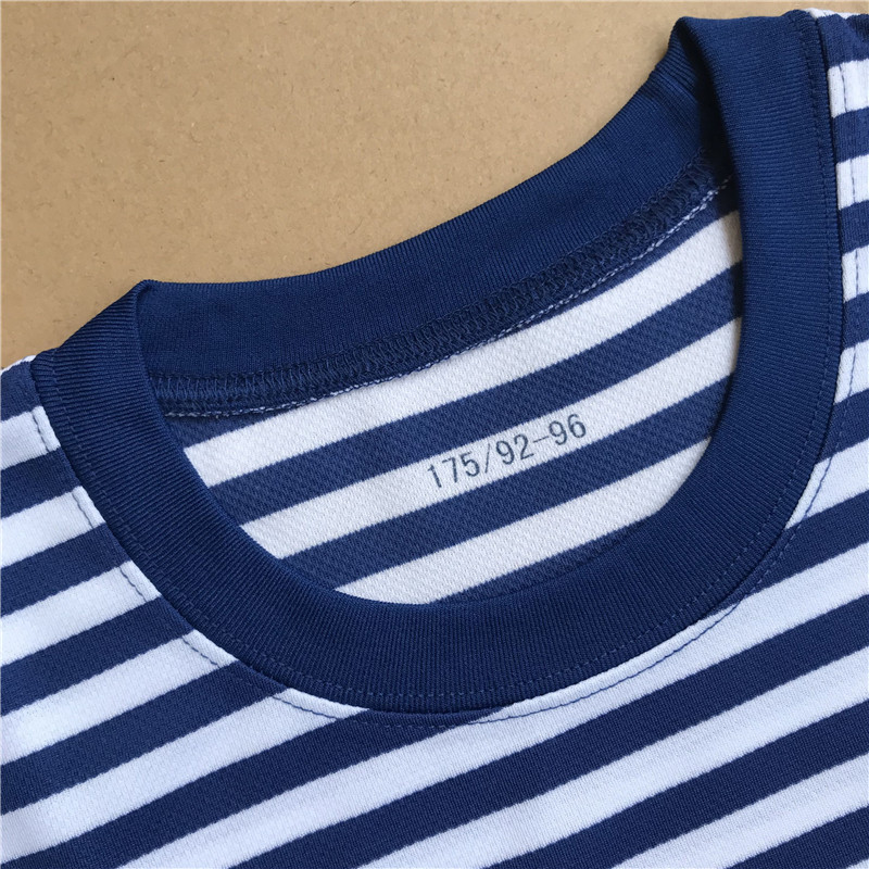 衫蓝白条纹海魂衫体能跑步服圆领短袖速干t恤军t恤特战服装海军t恤 海