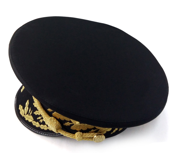 美国海员大盖帽船员白色帽子船长礼服帽子保安帽演出帽大檐帽定制款