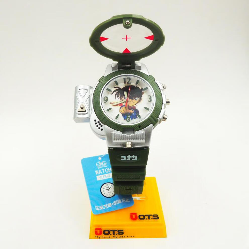 柯南联名手表可发射可录音动漫夜光儿童激光男孩女学生电子表名侦探