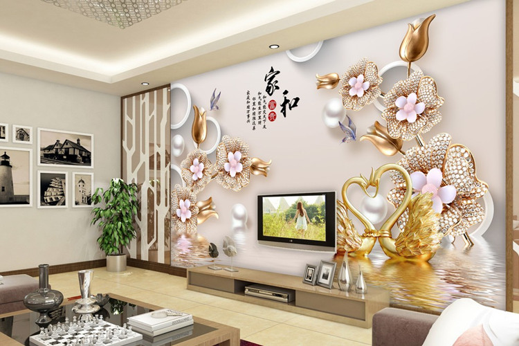 定制壁画3d立体墙纸客厅电视背景墙壁纸现代简约5d影视墙无缝墙布无缝