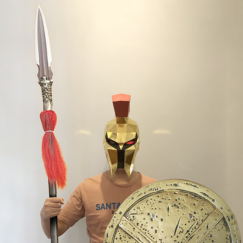 斯巴达克斯面具lol潘森斯巴达克斯纸模头套创意手工diy面具舞台演出