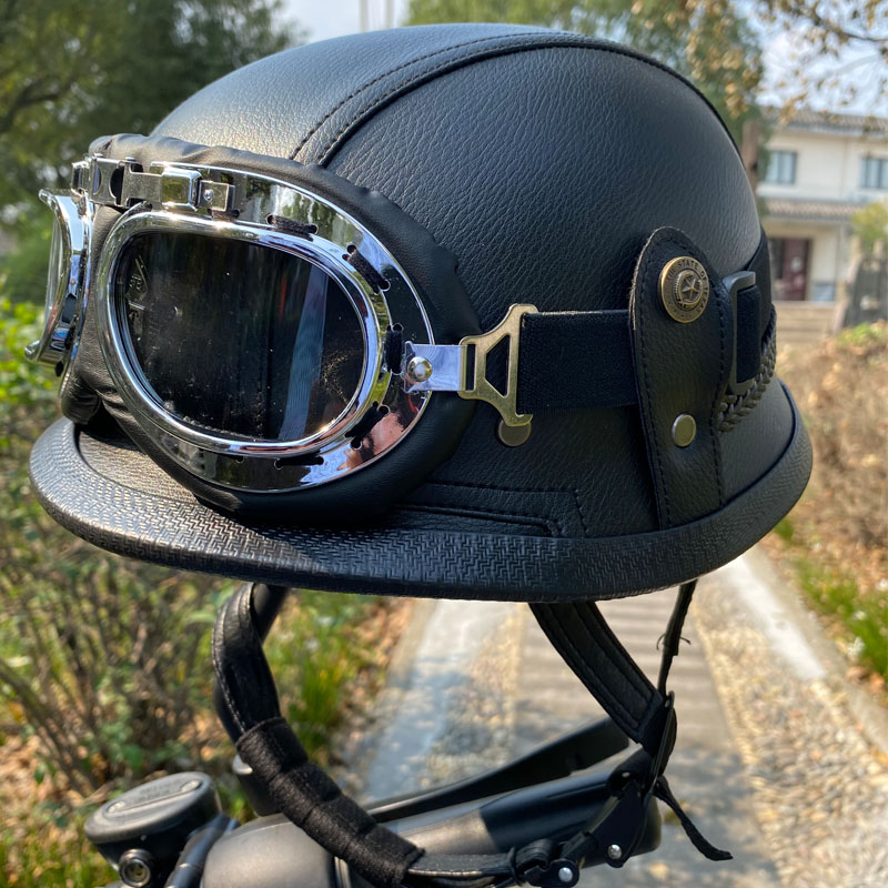 复古哈雷水瓢盔欧式摩盔63656668cm特大码xxxxl机车大头头盔半盔四季