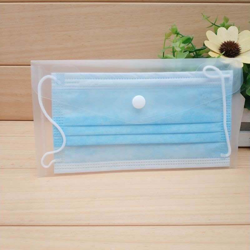 口罩收纳袋密封环保透明便携式收纳袋一次性防水学生存放袋子5个装
