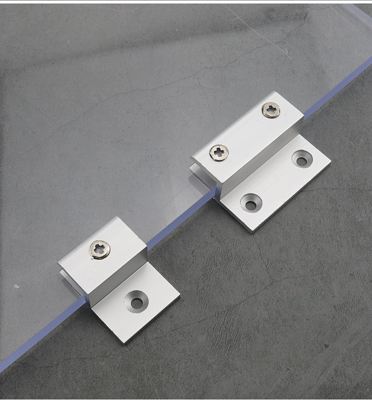 铝合金h型玻璃固定夹镜子托广告牌支架亚克力层板隔板托架h卡子 h型