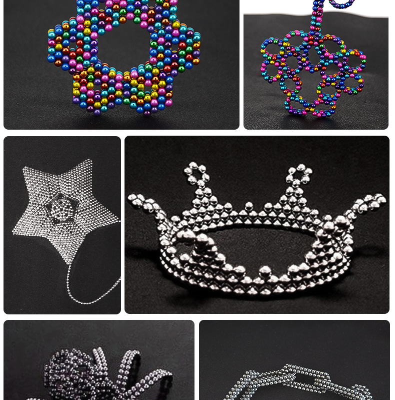 巴克百变球磁力1000颗积木磁铁珠吸铁石拼装八克球京固金色5mm圆形216