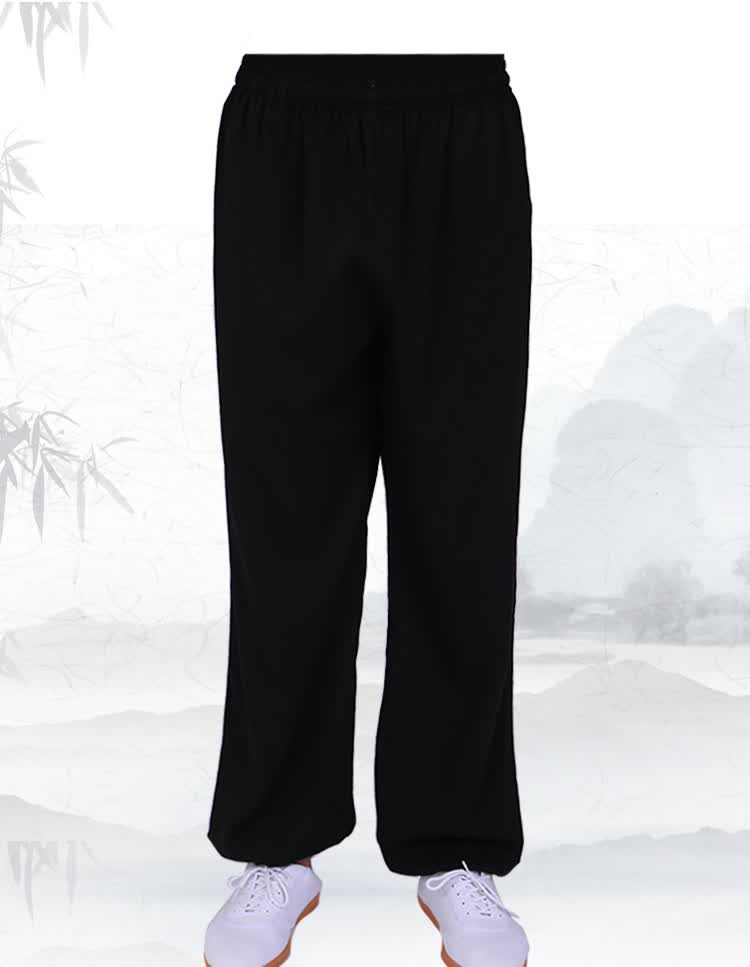 武极堂陈家沟春夏秋冬季新款刺绣太极裤女男武术裤宽松灯笼裤棉麻练功