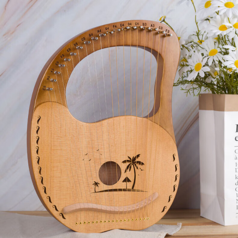 莱雅琴19音实木全单19弦莱雅琴便携式lyre琴19弦小里拉琴初学者爵士森