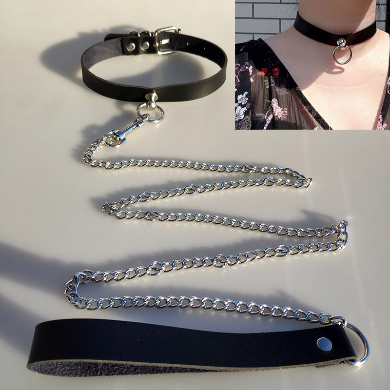 项圈女铃铛性感choker爱心饰品颈带pu皮项圈个性颈链锁骨链女项链牵引
