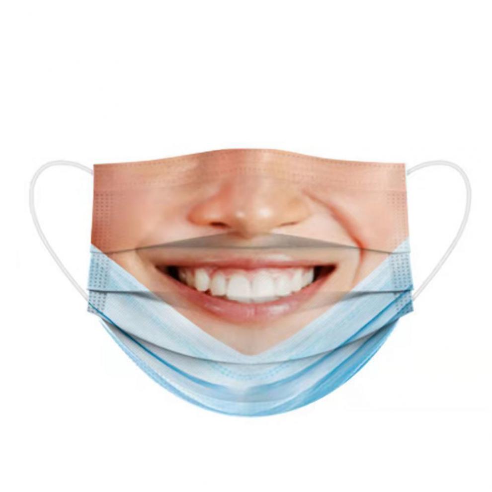 以舟 搞笑口罩社恐口罩仿真人脸图案搞笑表情恶搞创意男嘴巴个性款 男