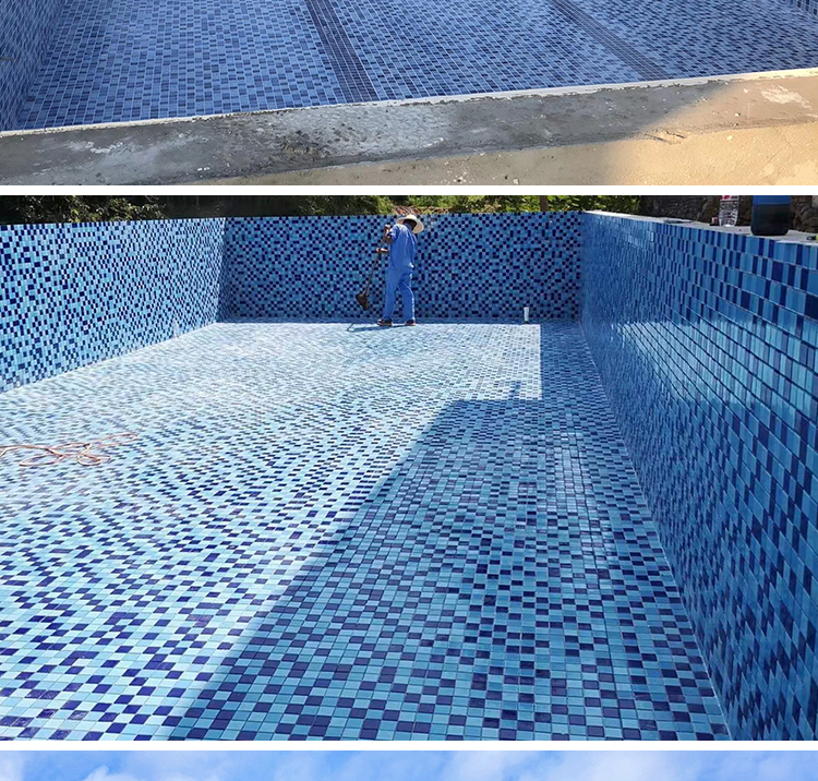 游泳池用马赛克陶瓷玻璃游泳池马赛克瓷砖户外水池鱼池室外蓝色墙地面