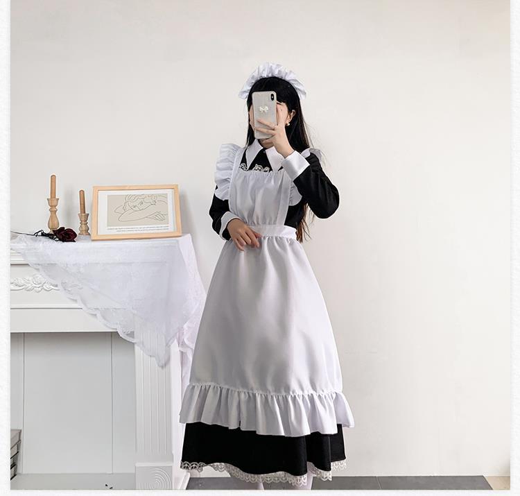 可爱女仆装日常cos少女长裙lolita连衣裙二次元大码女装大佬制服 短袖