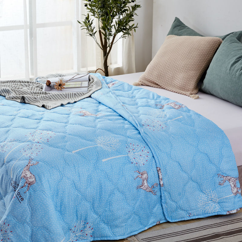 水洗棉夏凉被夏被空调被双人家用单人学生宿舍可机洗夏天薄被子菠萝