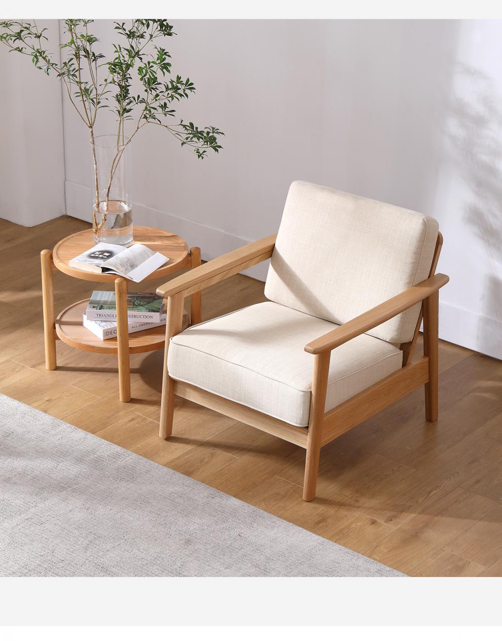 日式沙发北欧实木沙发简约现代小户型客厅组合全橡木原木日式风格冬夏