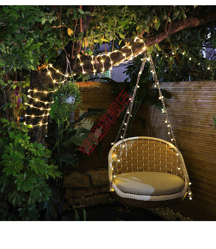 太阳能灯带户外院子防水闪烁彩灯家用阳台布置庭院led装饰管子灯12米