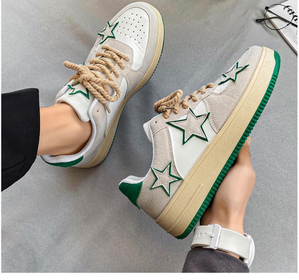 鞋恶智造 春季ins港风星星板鞋男学生小众韩版潮流百搭休闲运动潮鞋子