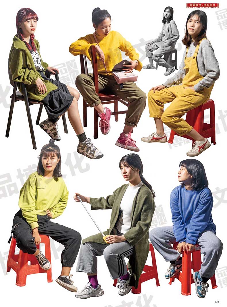 2021品博文化李立杰单人动态组合场景人物速写照片写生素材美术高考