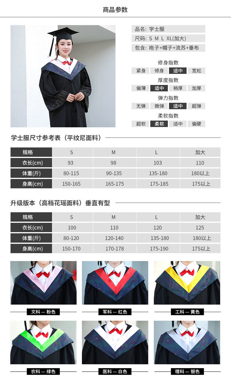 yrym高端轻奢学士服学位服批发定制文理工科硕士服博士服大学生毕业