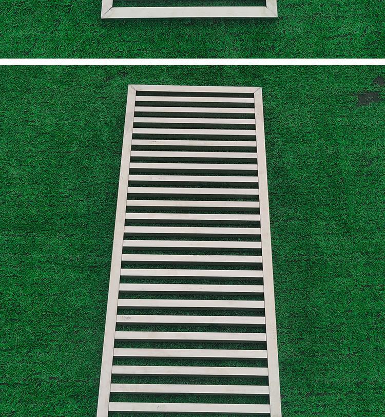 不锈钢厨房排水沟地沟盖板白钢水篦子下水道盖板格栅雨水篦子