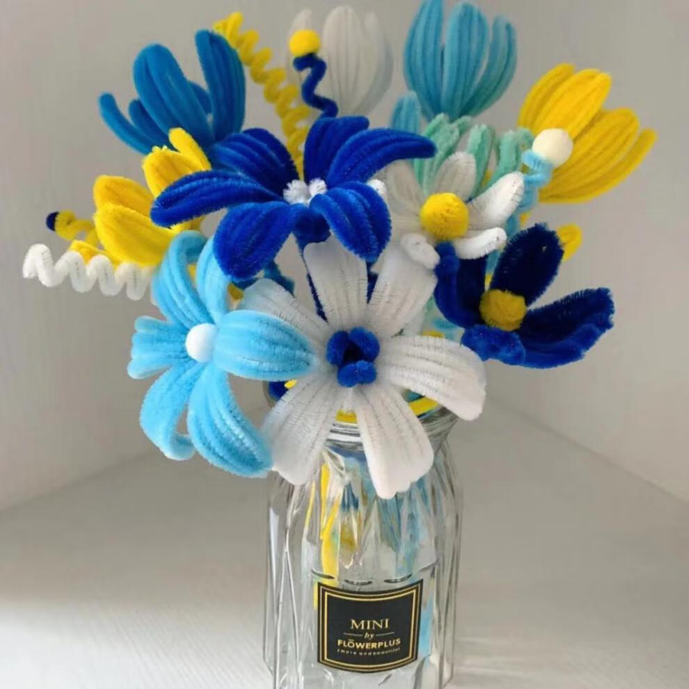 【抖音同款 开学】小红书同款扭扭棒郁金香花束diy材料包仿绒花手工