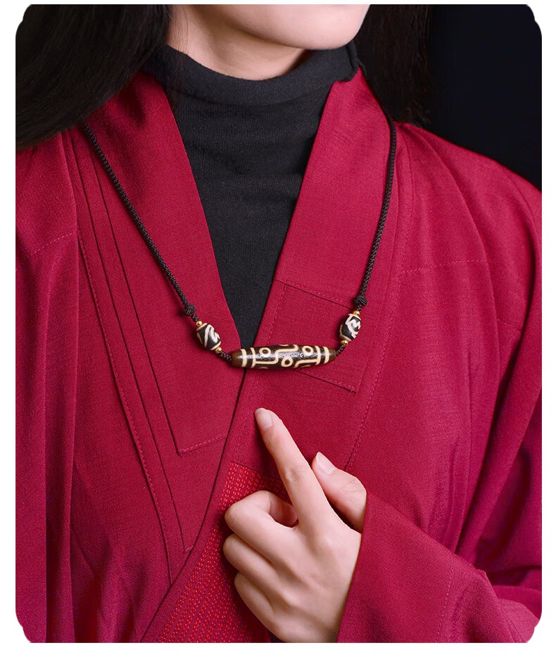 捷凤玛瑙九眼天珠项链锁骨链西藏吊坠男女士藏式佛珠原石款式一
