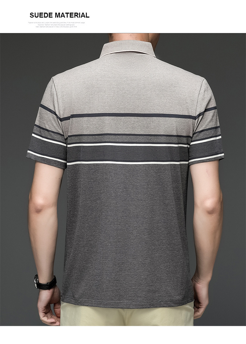 老爷车短袖t恤男保罗男装新款短袖t恤打底衫翻领免烫宽松大码爸爸装男