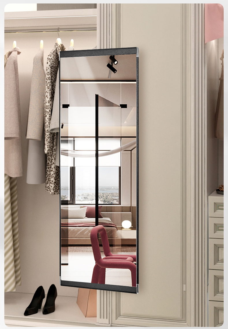 卡贝衣柜镜子内置推拉旋转穿衣镜折叠伸缩隐形全身试衣抽拉柜内镜a1