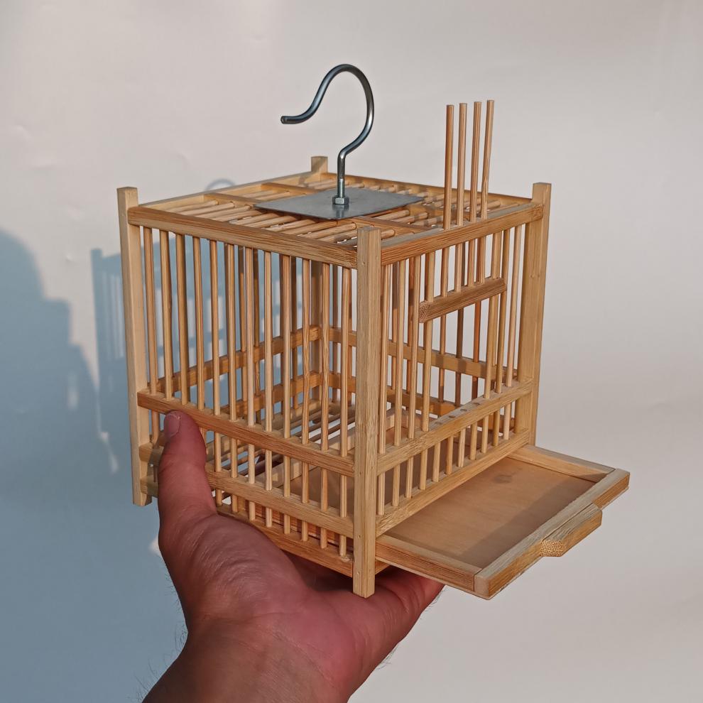 蝈蝈笼子竹制 蝈蝈笼子竹制单格纯手工制作竹编笼经典款鸣虫爬行工具