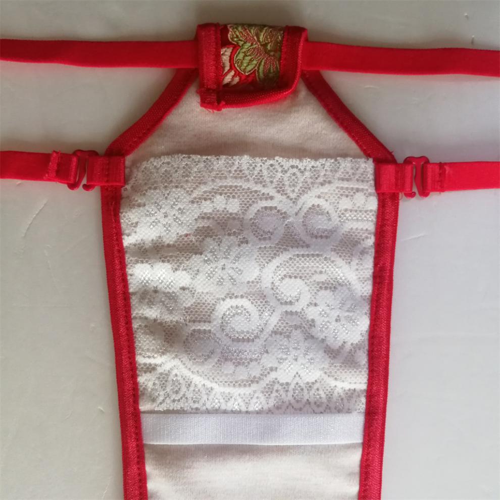 月经带卫生带老式胶皮女隐藏下体用经期内裤生理裤 粉棉缎胶皮 长49宽