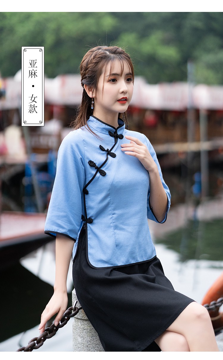 伊必圣民国学生装女五四青年装风女装中山装班服舞台表演合唱服装全棉