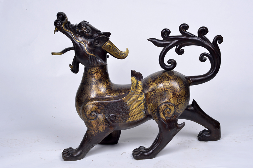 奥丹伊纯铜貔貅摆件谛听神兽家居装饰工艺品铜器开业礼品