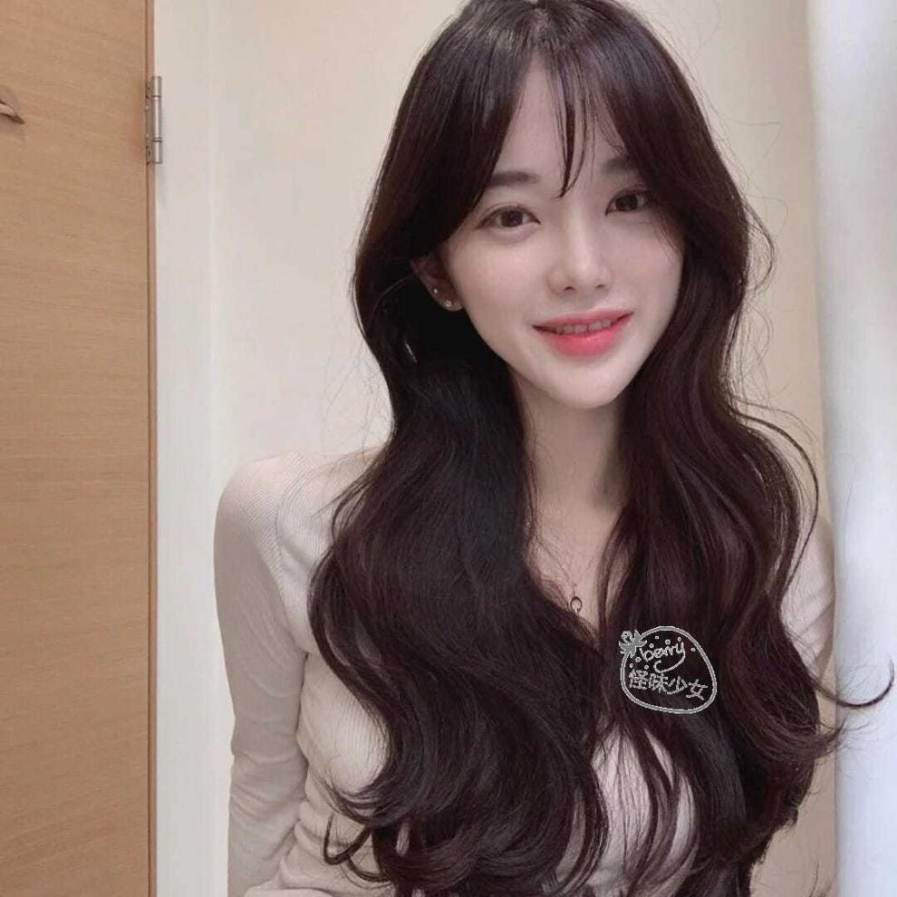 韩系假发女长发自然全头套式长卷发大波浪逼真中长发仿真新式发套米