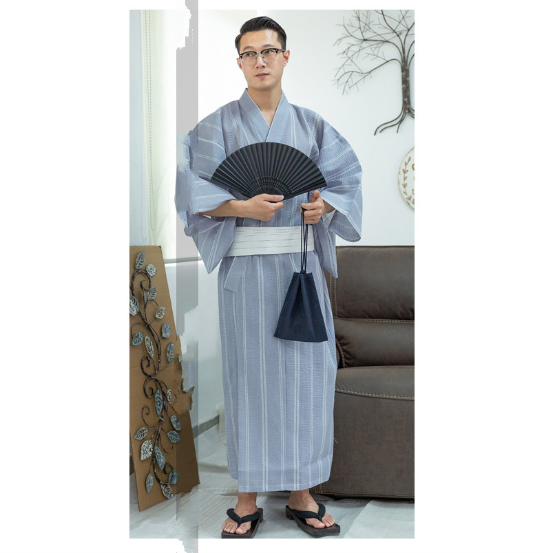 日本男士和服浴衣2022上新浴衣日式和服浴袍男式长款硬挺夏日祭家居服