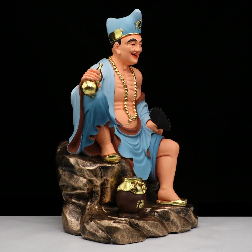 济公佛像济公佛像16寸19寸道济和尚降龙罗汉李修缘家用供奉摆件红衣