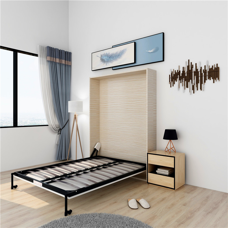 隐形床立墙式折叠床wallbed隐形床电动折叠床壁挂下翻正侧隐藏床墨菲