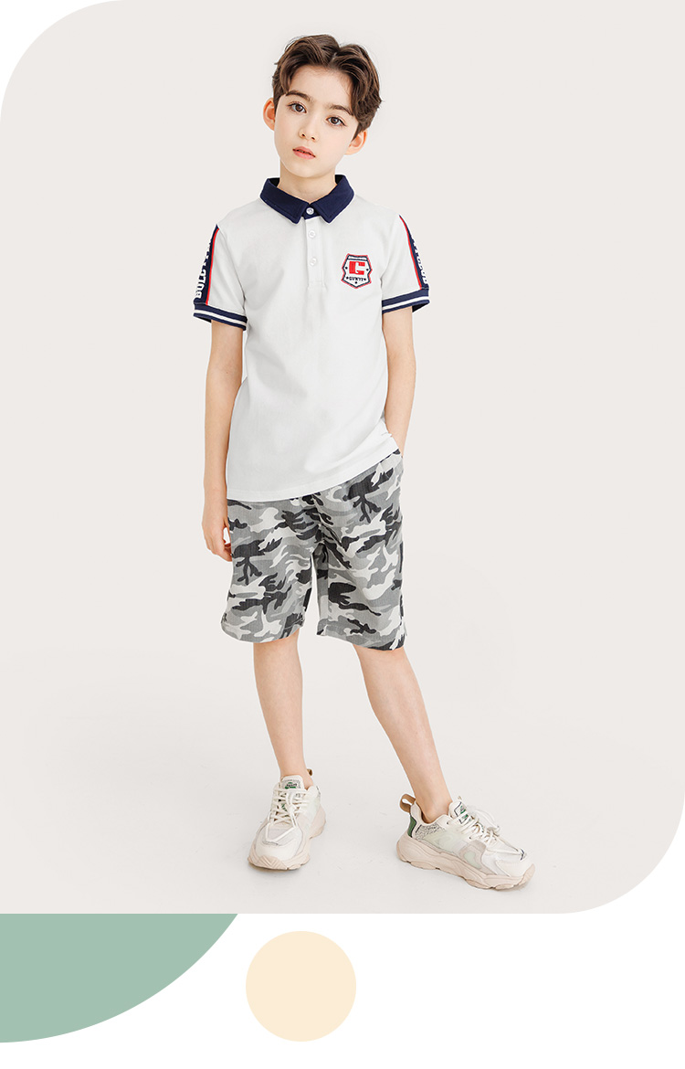 纯一良品童装男童polo衫2022夏装新款儿童短袖t恤中大童帅气字母印花