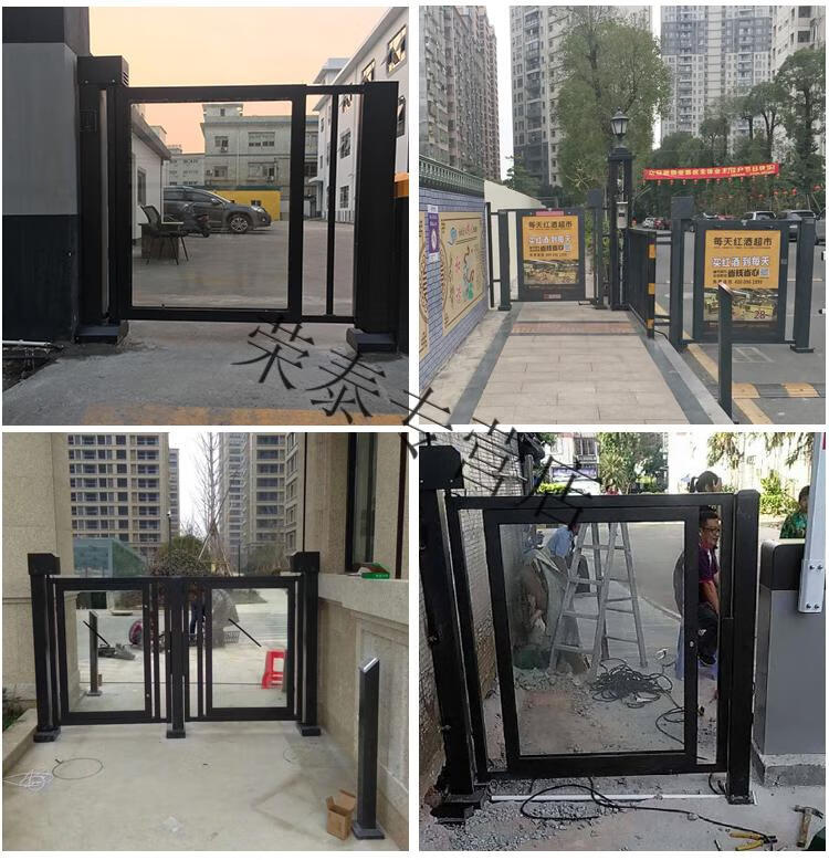 荣泰电动门禁刷卡小区伸缩广告门智能平开门人行通道自动门感应门电动