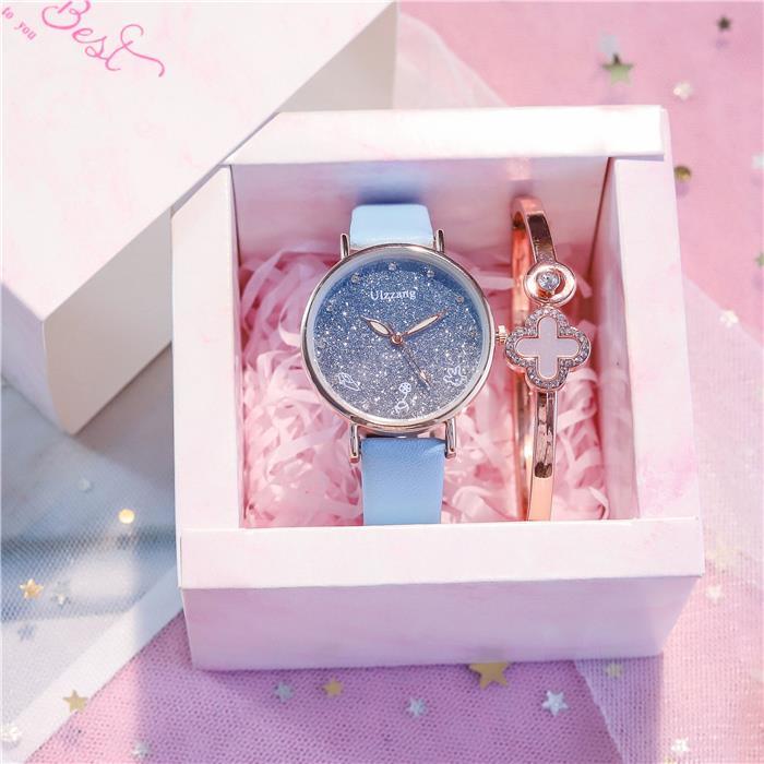 紫水晶紫色星空手表女简约气质ins风2020年新款学生防水时尚女表 梦幻