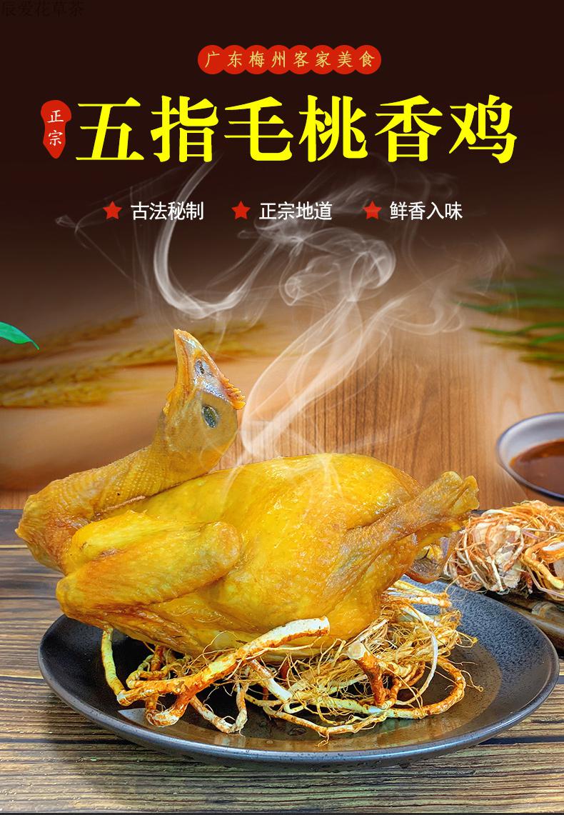 五指毛桃鸡河源特产广东客家古法盐焗鸡窑鸡香辣烤鸡 广东白切鸡1000